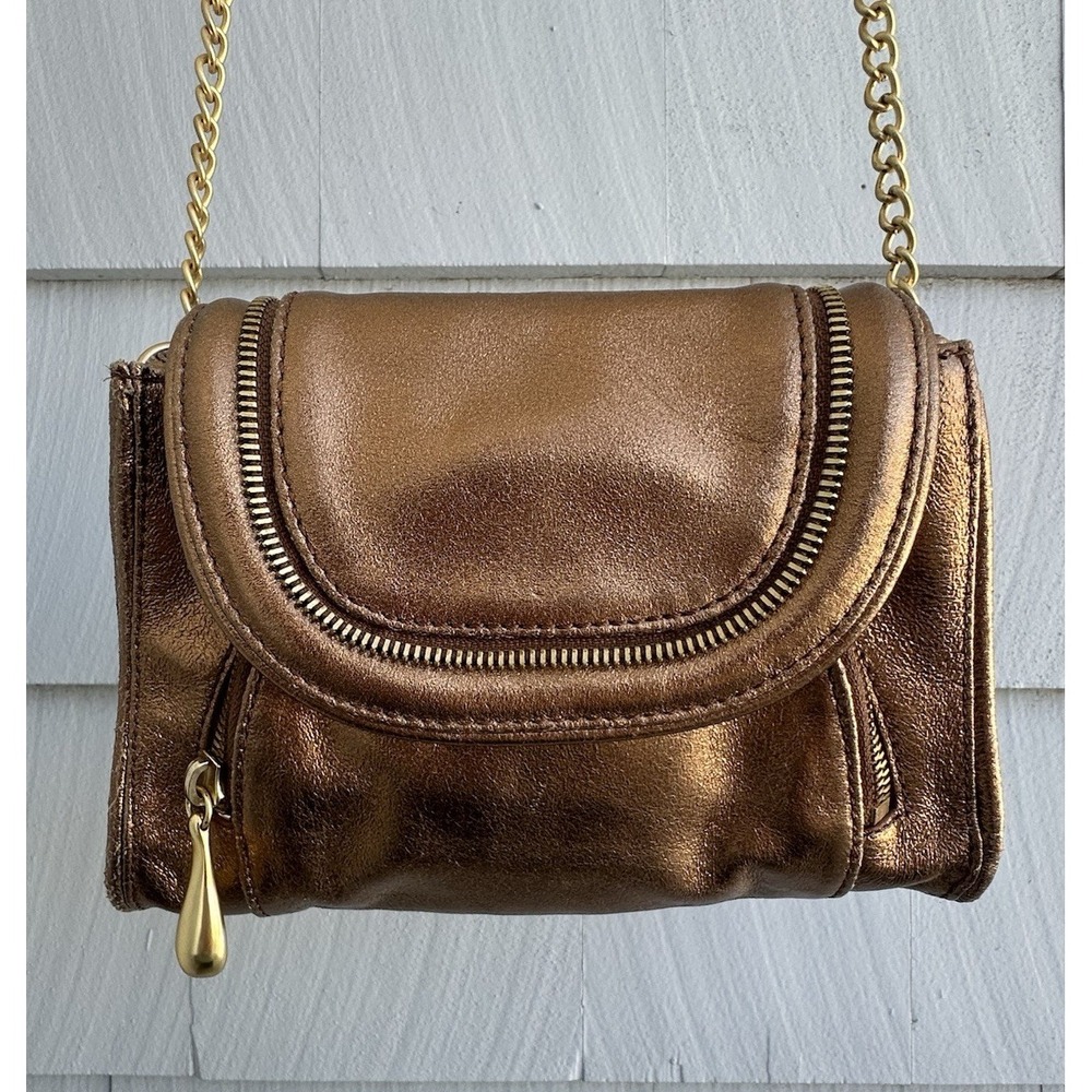Hobo International Metallic Bronze Leather Crossbody Bag Smallβ